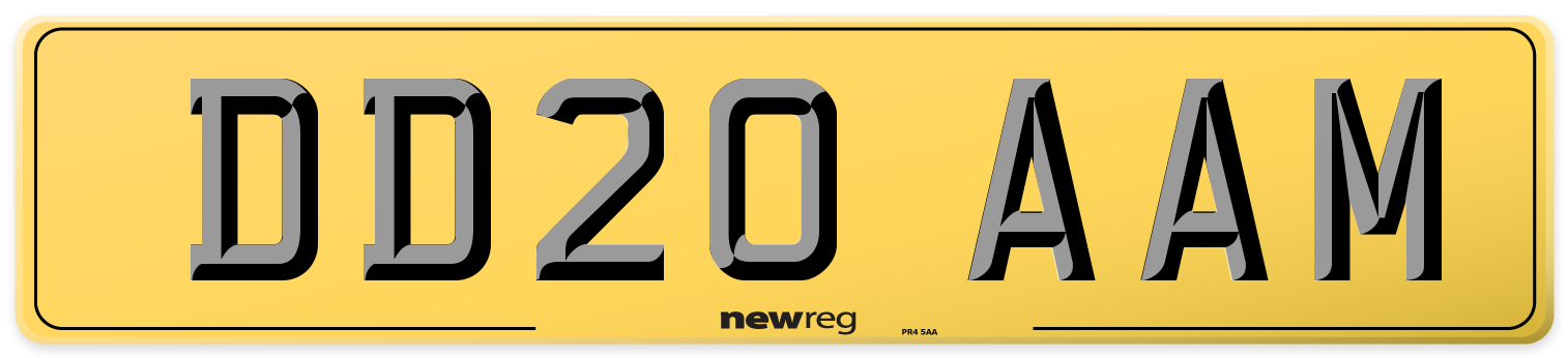 DD20 AAM Rear Number Plate