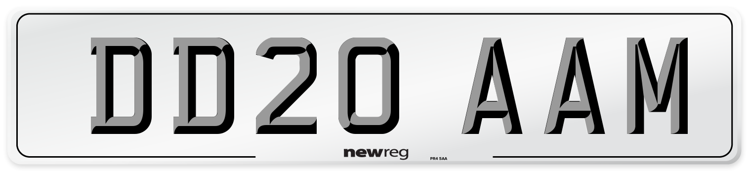DD20 AAM Front Number Plate