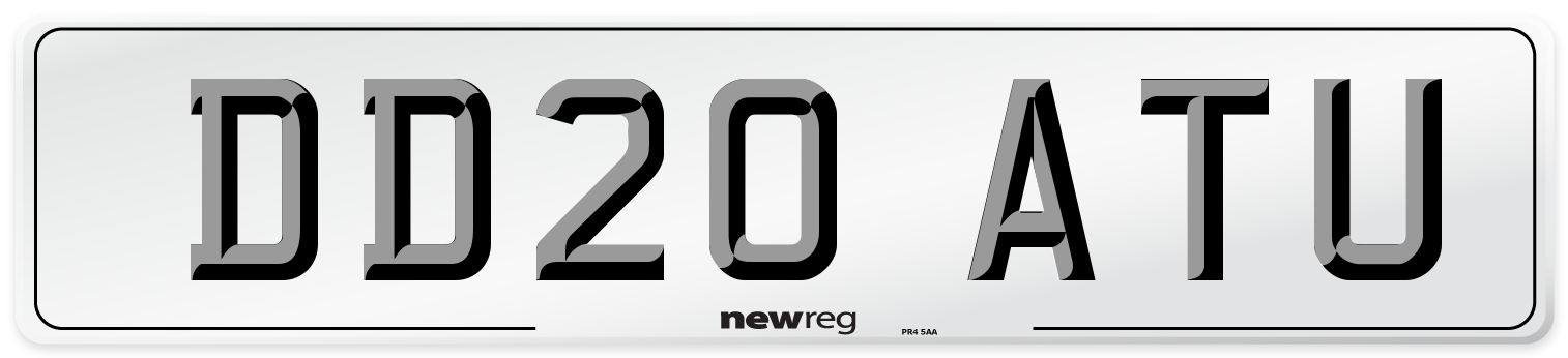 DD20 ATU Front Number Plate