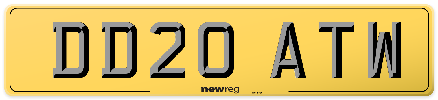 DD20 ATW Rear Number Plate