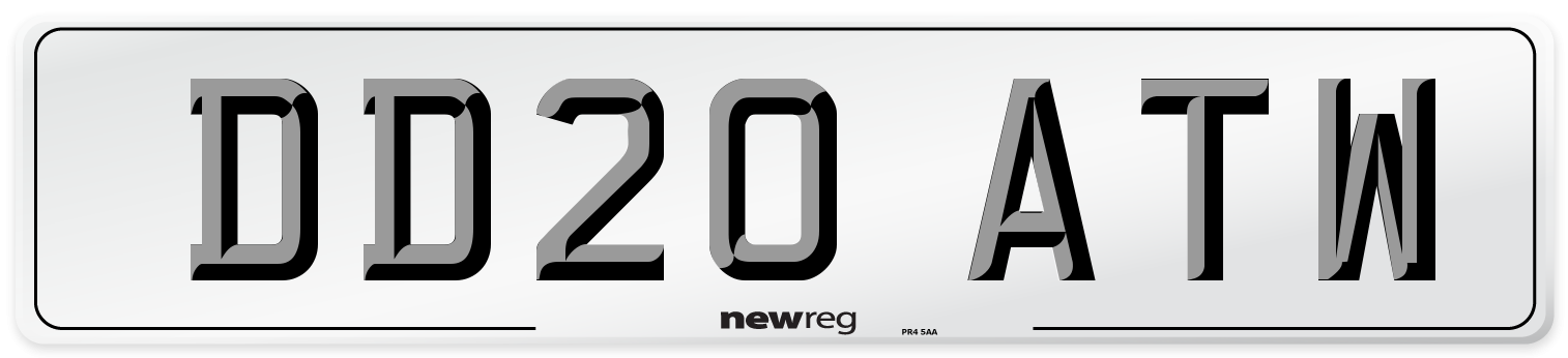 DD20 ATW Front Number Plate