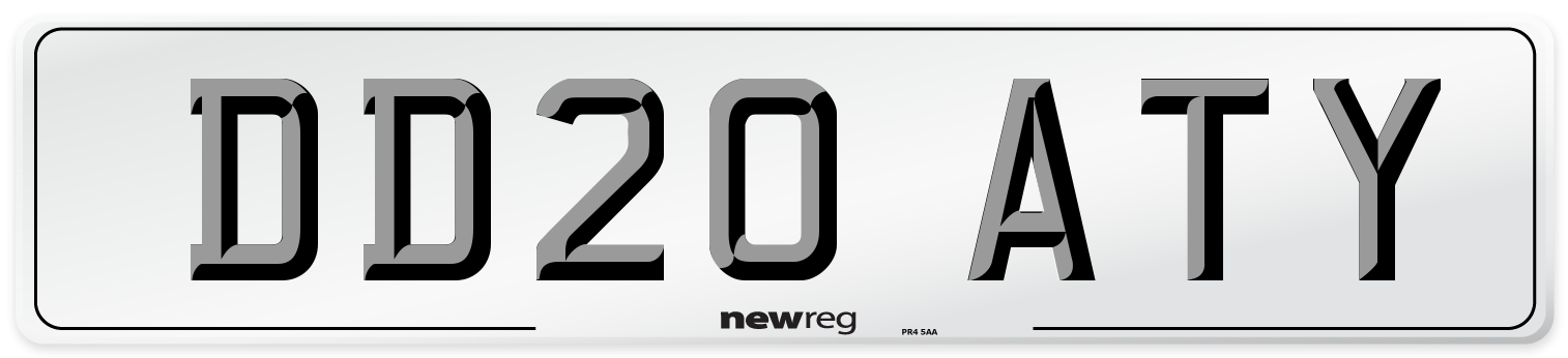 DD20 ATY Front Number Plate