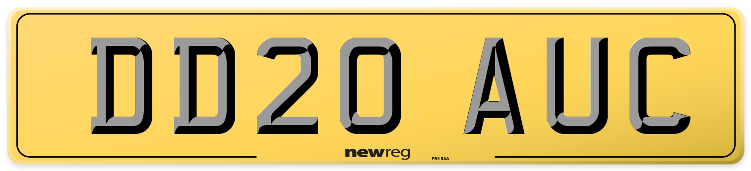 DD20 AUC Rear Number Plate