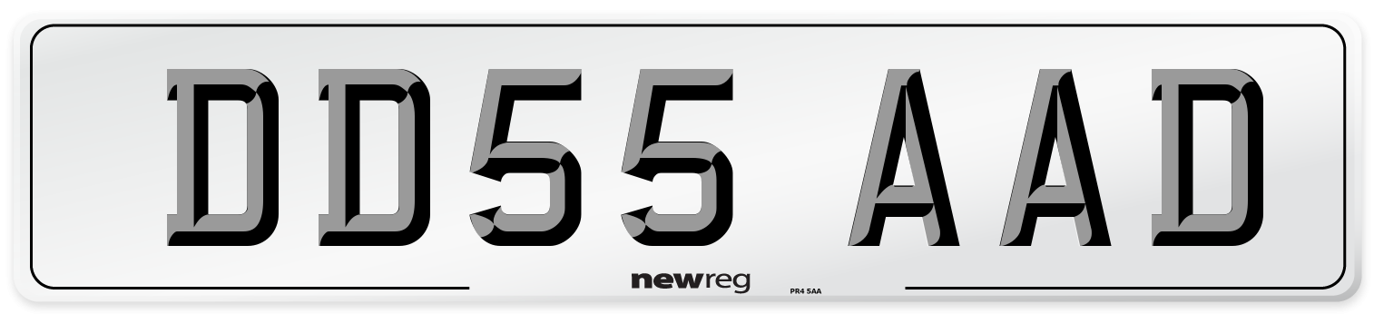 DD55 AAD Front Number Plate