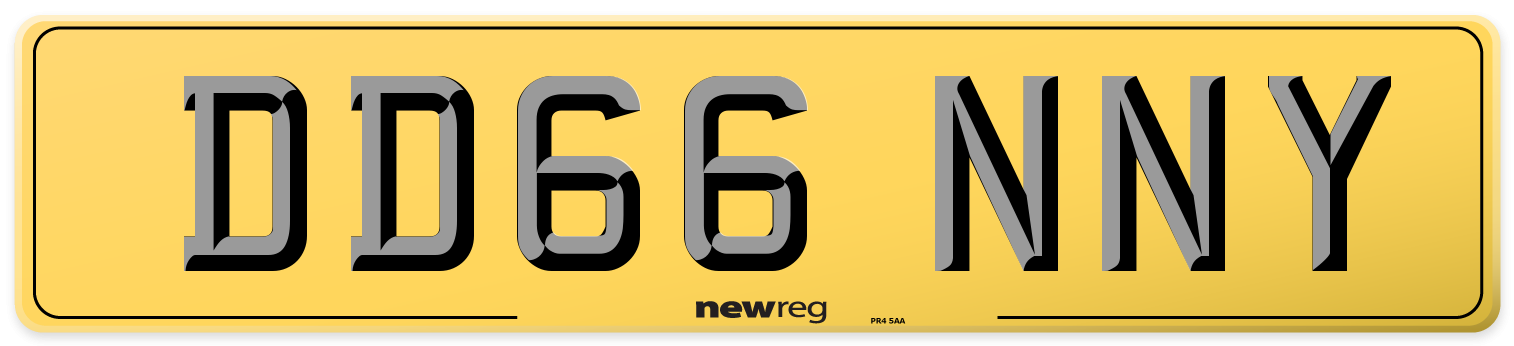 DD66 NNY Rear Number Plate