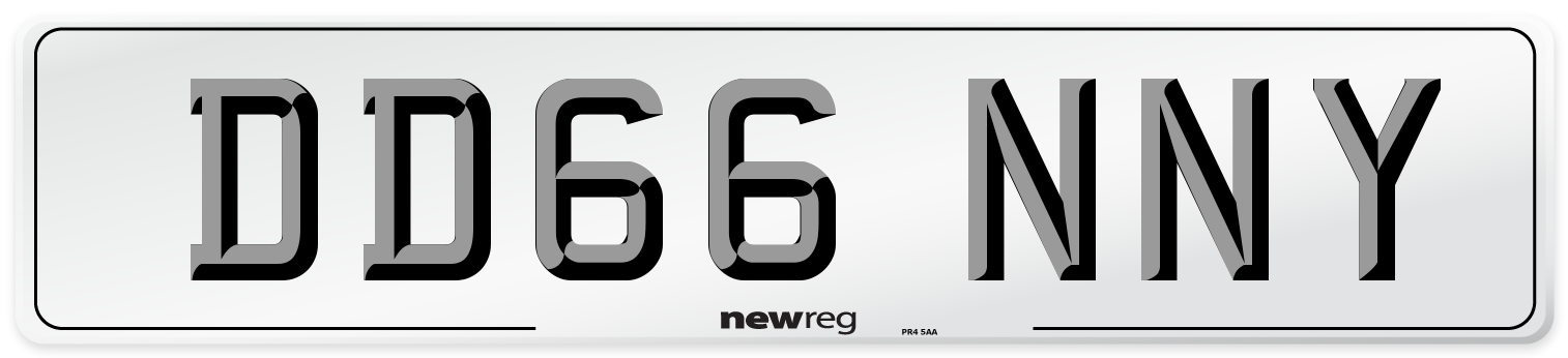 DD66 NNY Front Number Plate