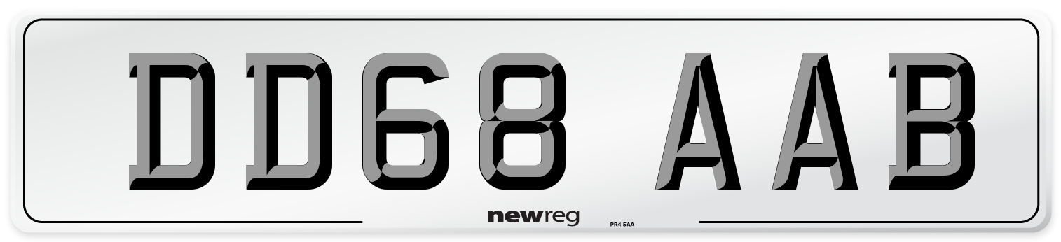 DD68 AAB Front Number Plate