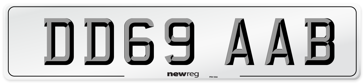 DD69 AAB Front Number Plate