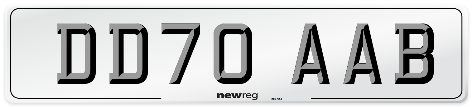 DD70 AAB Front Number Plate
