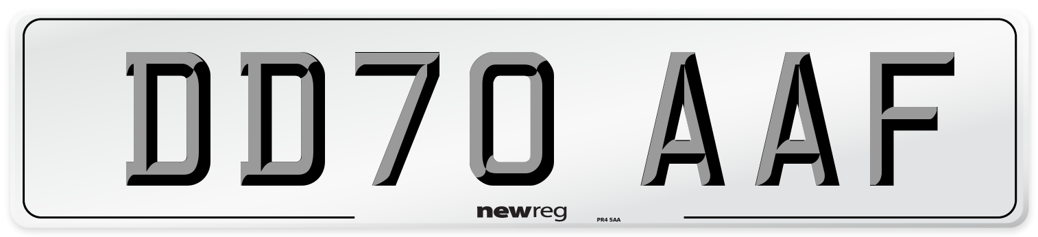DD70 AAF Front Number Plate