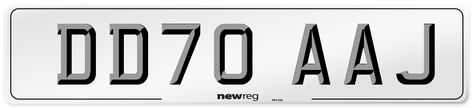 DD70 AAJ Front Number Plate