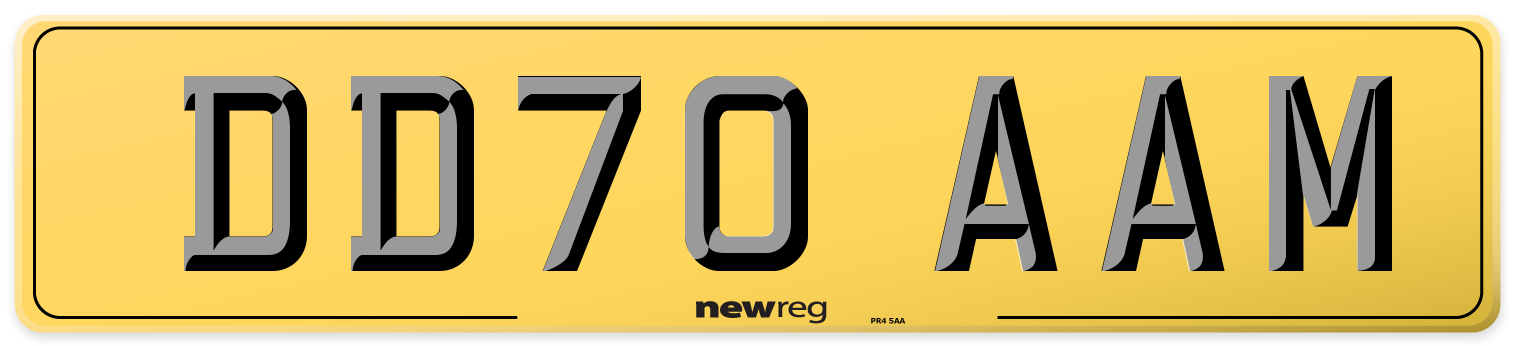 DD70 AAM Rear Number Plate
