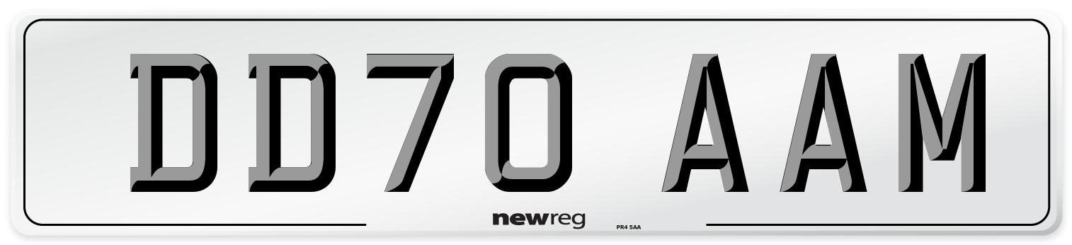 DD70 AAM Front Number Plate