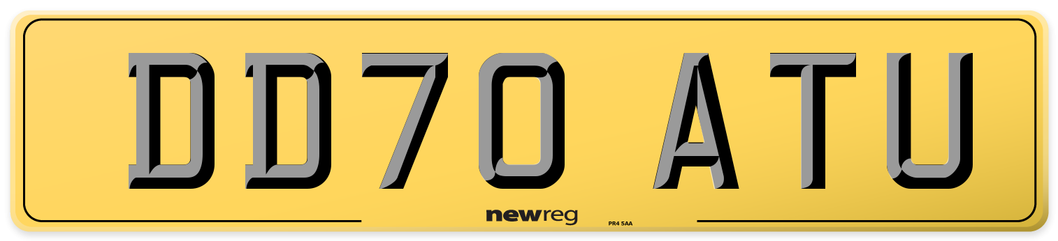 DD70 ATU Rear Number Plate