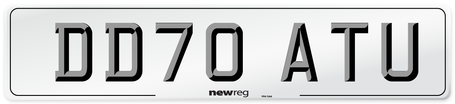DD70 ATU Front Number Plate