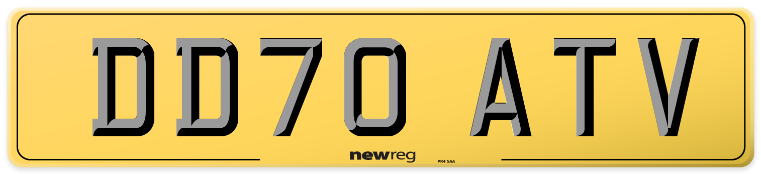 DD70 ATV Rear Number Plate