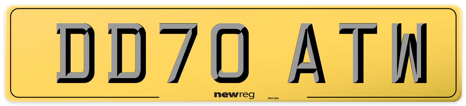 DD70 ATW Rear Number Plate