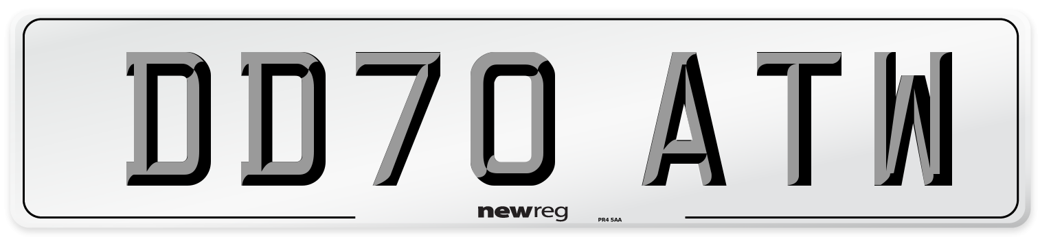DD70 ATW Front Number Plate