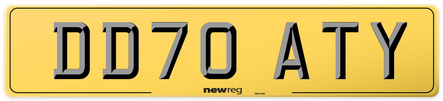 DD70 ATY Rear Number Plate