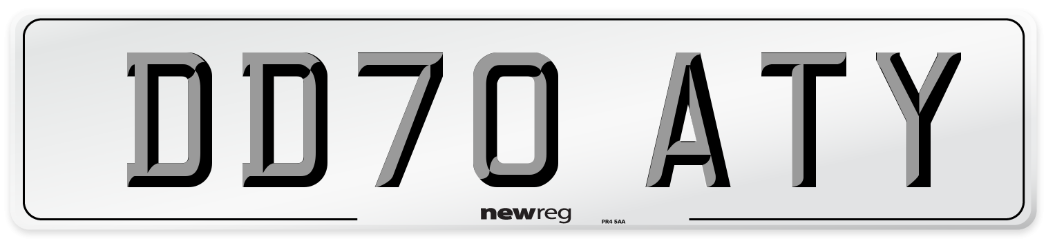 DD70 ATY Front Number Plate