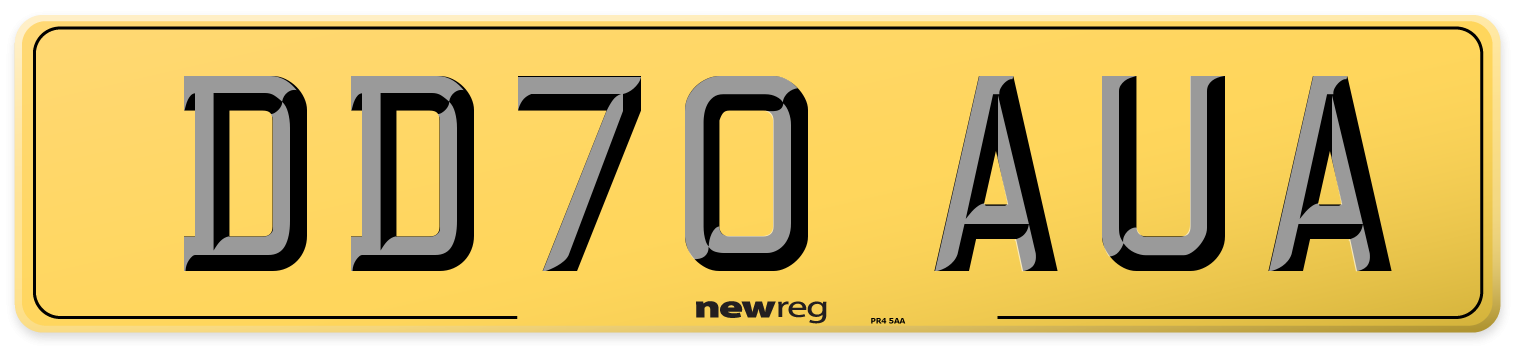 DD70 AUA Rear Number Plate