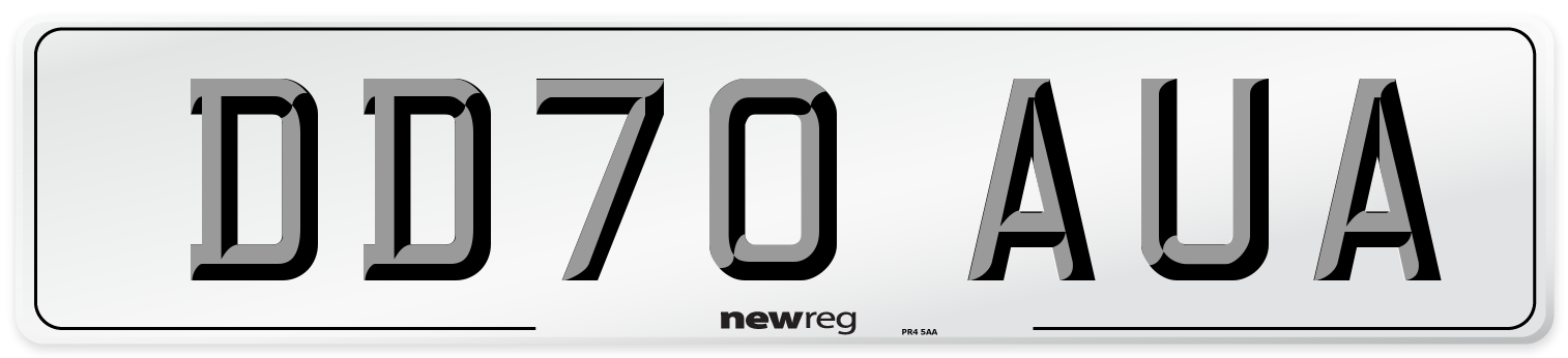 DD70 AUA Front Number Plate