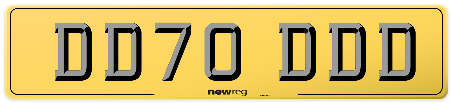 DD70 DDD Rear Number Plate