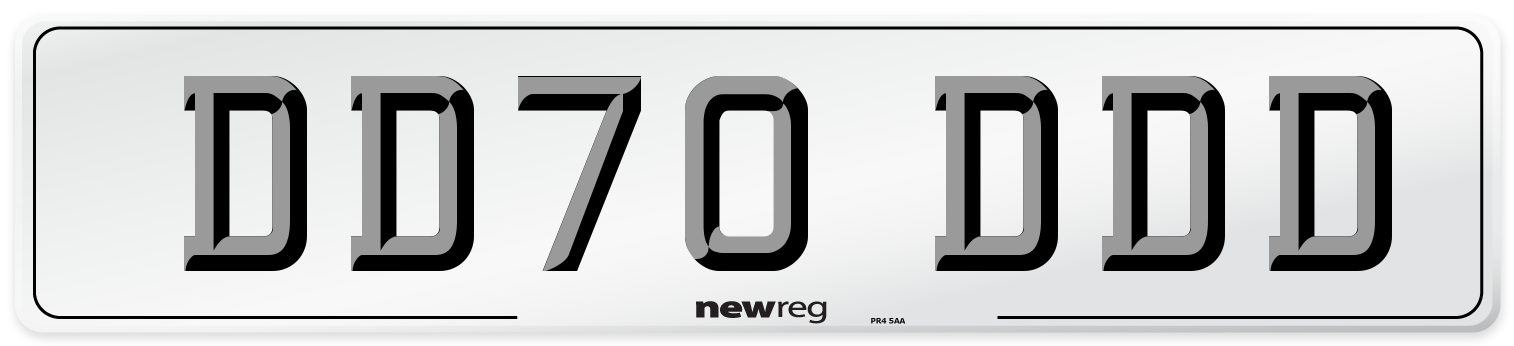 DD70 DDD Front Number Plate