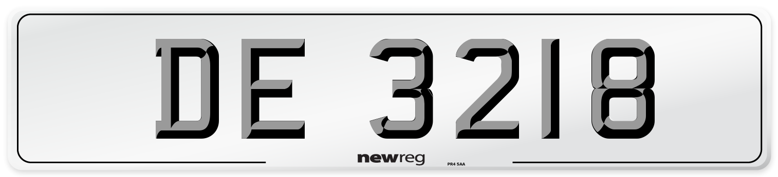 DE 3218 Front Number Plate