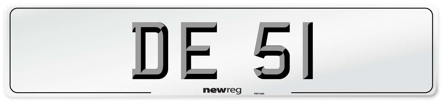 DE 51 Front Number Plate