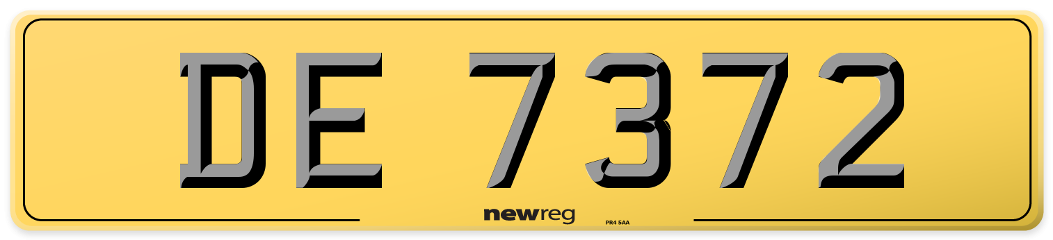 DE 7372 Rear Number Plate