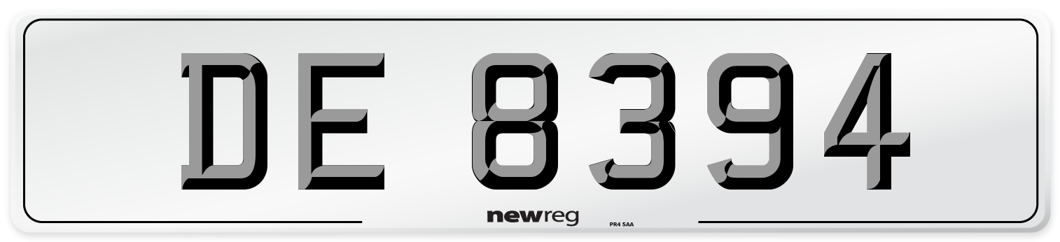 DE 8394 Front Number Plate