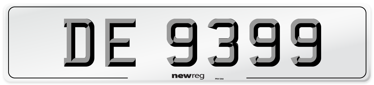 DE 9399 Front Number Plate