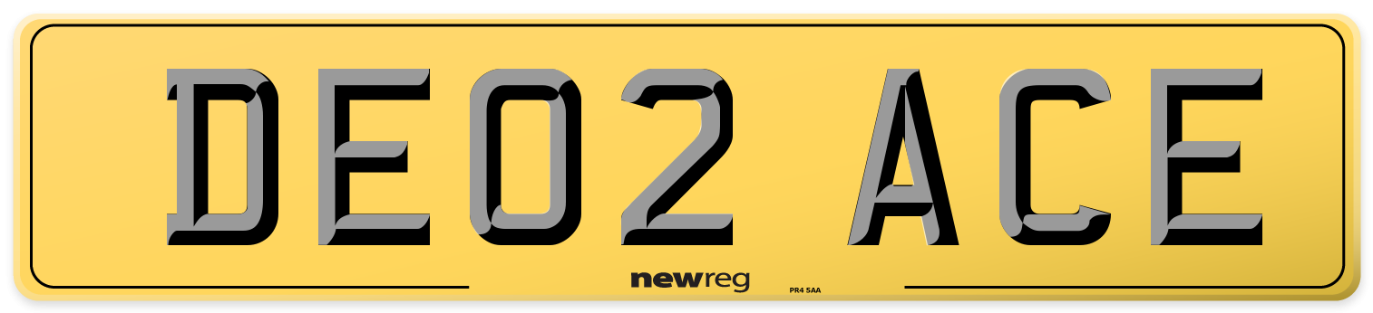 DE02 ACE Rear Number Plate