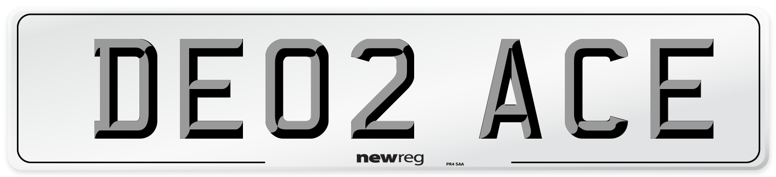 DE02 ACE Front Number Plate