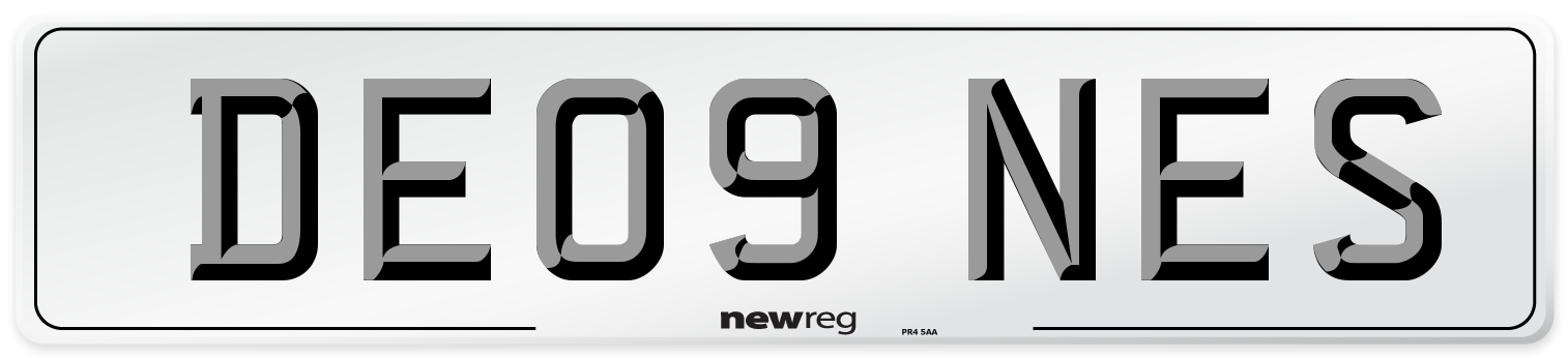 DE09 NES Front Number Plate