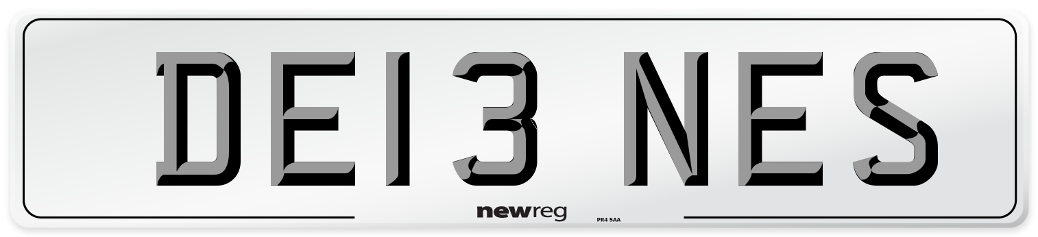 DE13 NES Front Number Plate