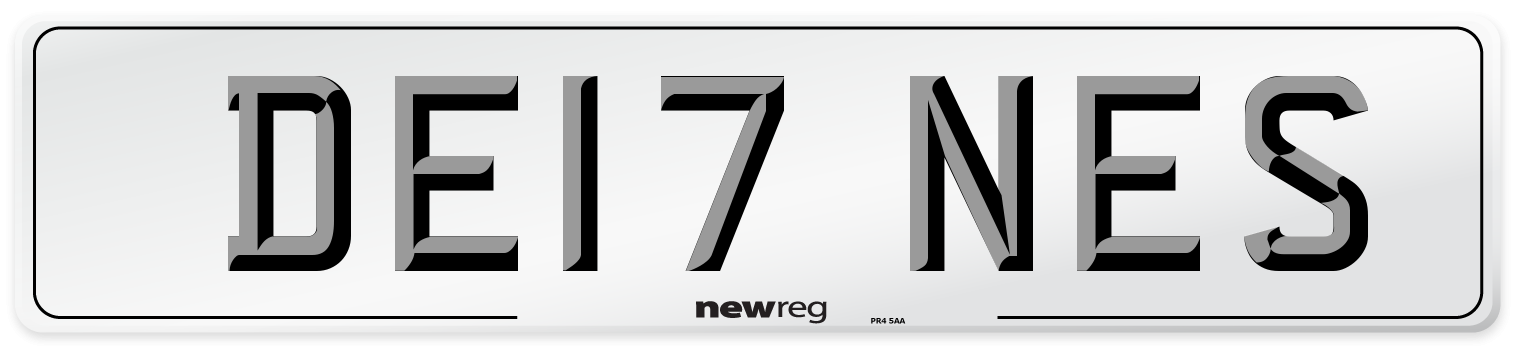 DE17 NES Front Number Plate