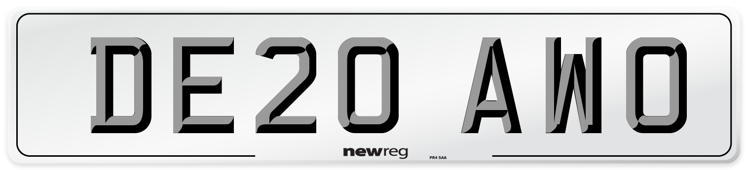 DE20 AWO Front Number Plate