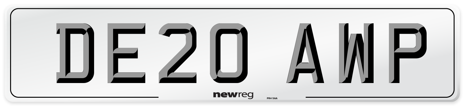 DE20 AWP Front Number Plate