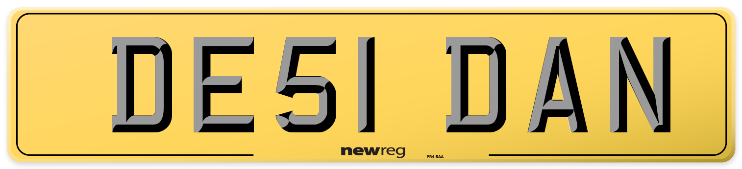 DE51 DAN Rear Number Plate