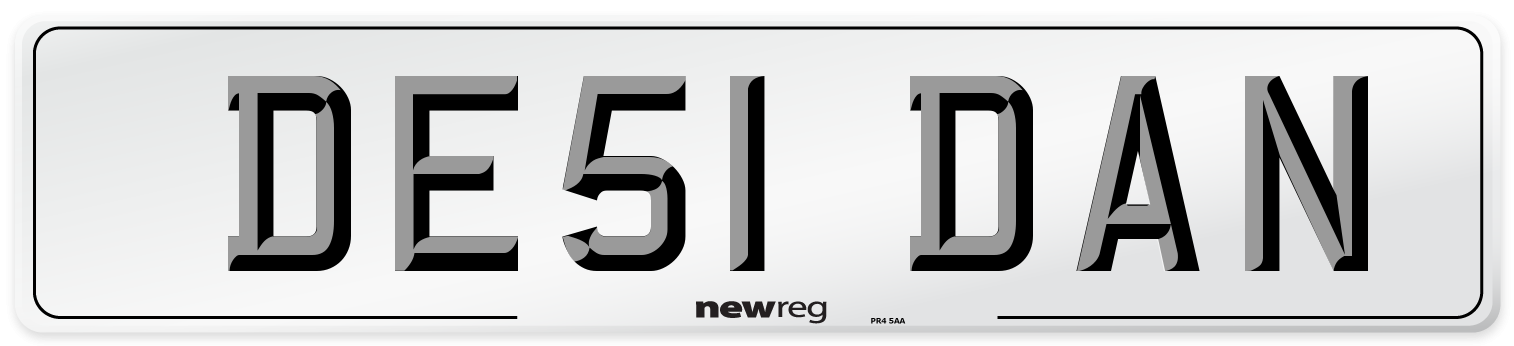 DE51 DAN Front Number Plate