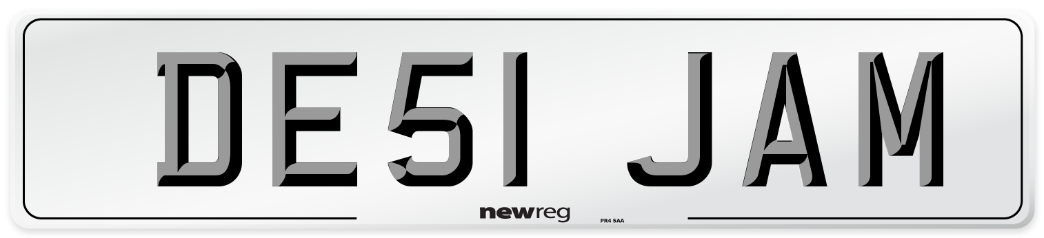 DE51 JAM Front Number Plate