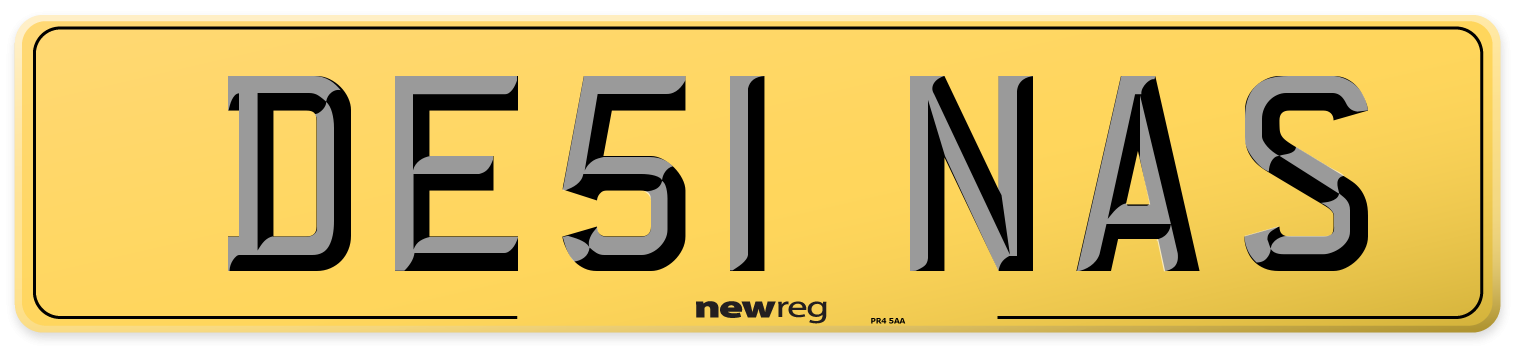 DE51 NAS Rear Number Plate
