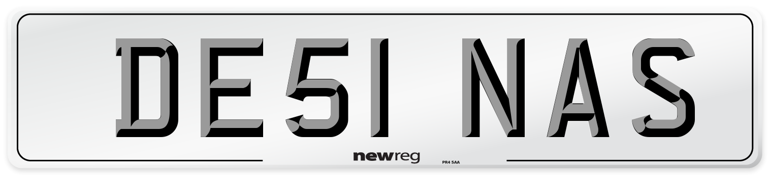 DE51 NAS Front Number Plate