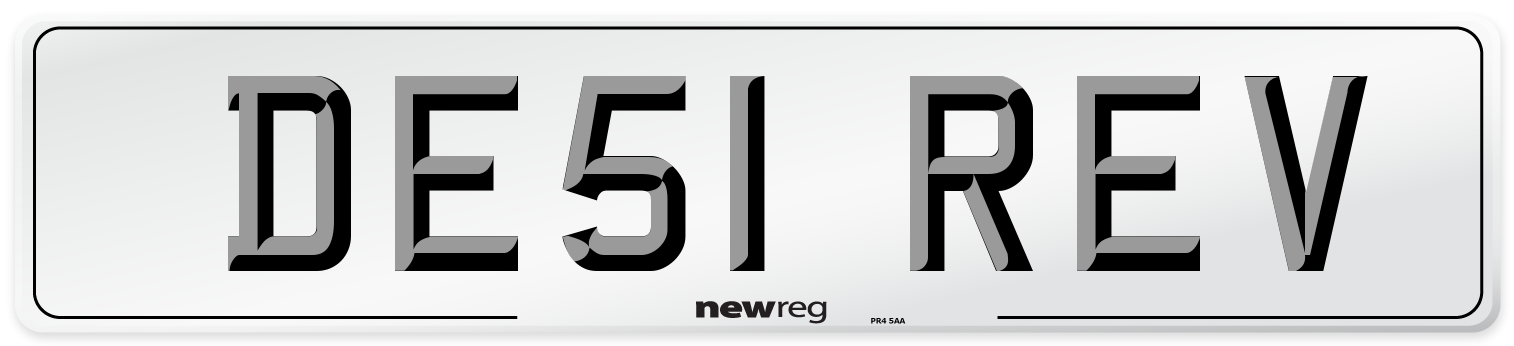 DE51 REV Front Number Plate