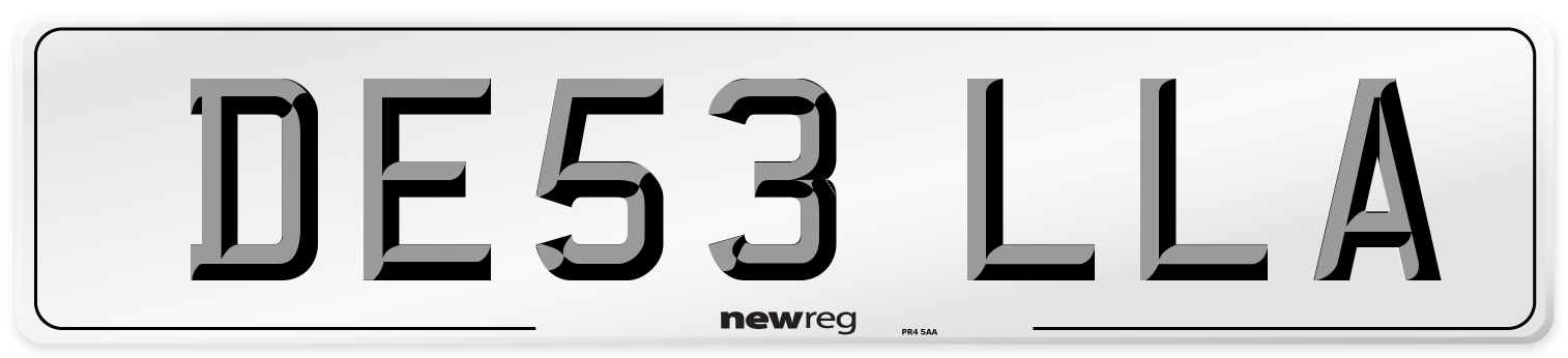 DE53 LLA Front Number Plate