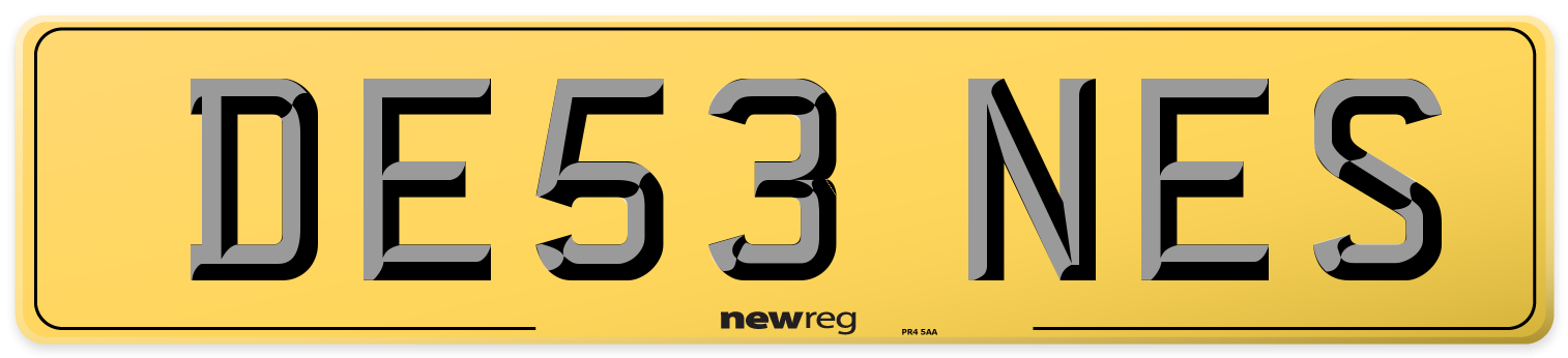 DE53 NES Rear Number Plate