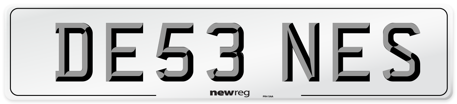 DE53 NES Front Number Plate