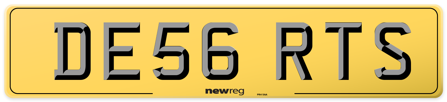 DE56 RTS Rear Number Plate